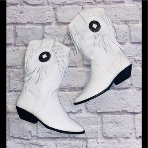 White Leather Boots by Leather Craft Premier Collection